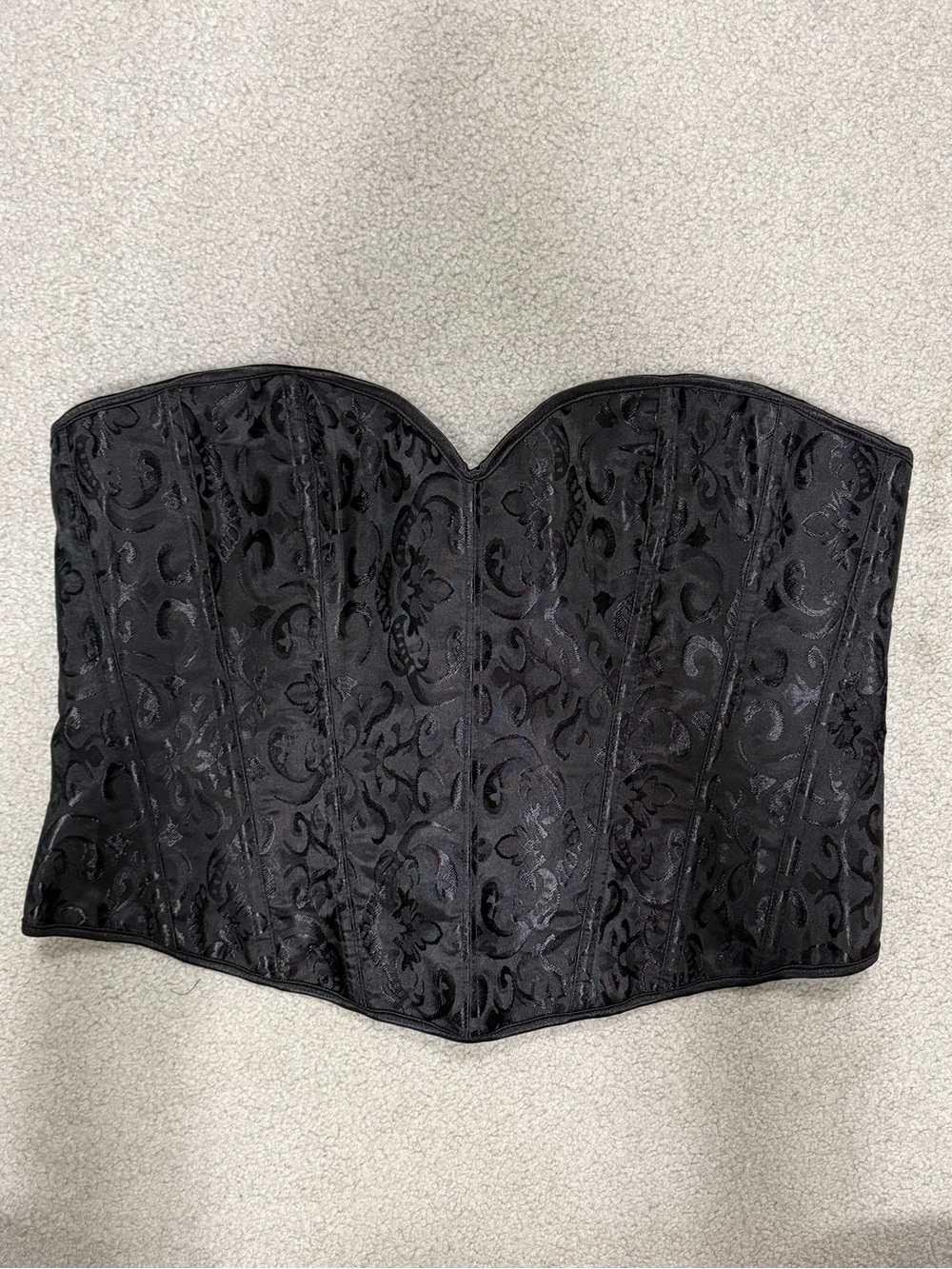 NWT Black Brocade Strapless Corset Top 2X
